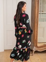 Pour Moi Black Amara Wrap Front Dress - Image 2 of 5