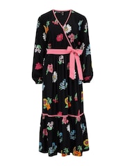 Pour Moi Black Amara Wrap Front Dress - Image 4 of 5