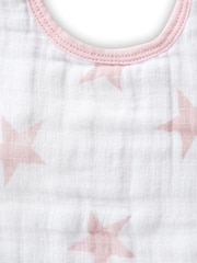 aden + anais Pink 100% Cotton Essentials Muslin Doll Snap Bibs 3 Pack - Image 3 of 6