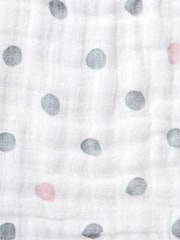 aden + anais Pink 100% Cotton Essentials Muslin Doll Snap Bibs 3 Pack - Image 5 of 6
