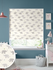 Cath Kidston Cream Kids Elephants Made To Measure Roman 100% Cotton Blinds - Image 1 of 6
