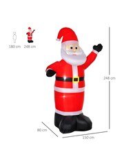 Homcom Red Outdoor 8ft Inflatable Santa Decoration - Image 5 of 5