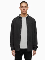 Черный - Рубашка с длинными рукавами Allsaints Gleason - Image 1 of 6