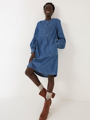 FatFace Blue Liss Denim Dress - Image 1 of 4