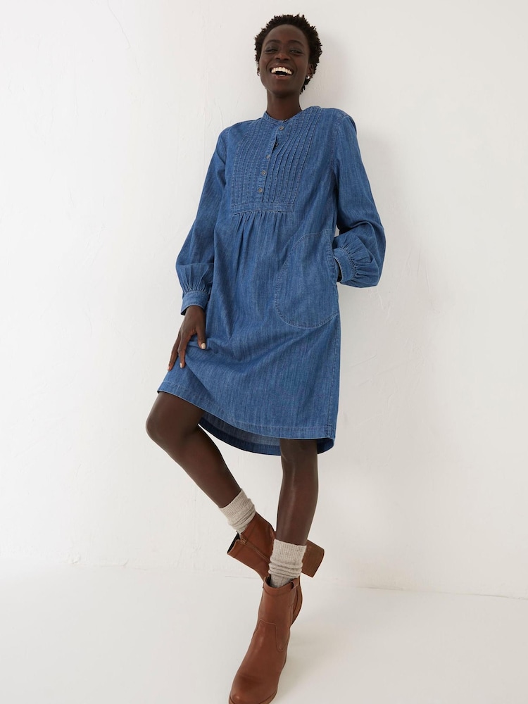 FatFace Blue Liss Denim Dress - Image 1 of 4 FatFace Blue Liss Denim Dress - Image 1 of 4
