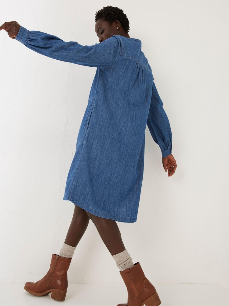 FatFace Blue Liss Denim Dress - Image 2 of 4 FatFace Blue Liss Denim Dress - Image 2 of 4