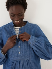 FatFace Blue Liss Denim Dress - Image 3 of 4