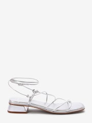 Silver Forever Comfort Knot Detail Ankle Strap Sandals - Image 4 of 7