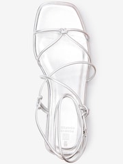 Silver Forever Comfort Knot Detail Ankle Strap Sandals - Image 6 of 7
