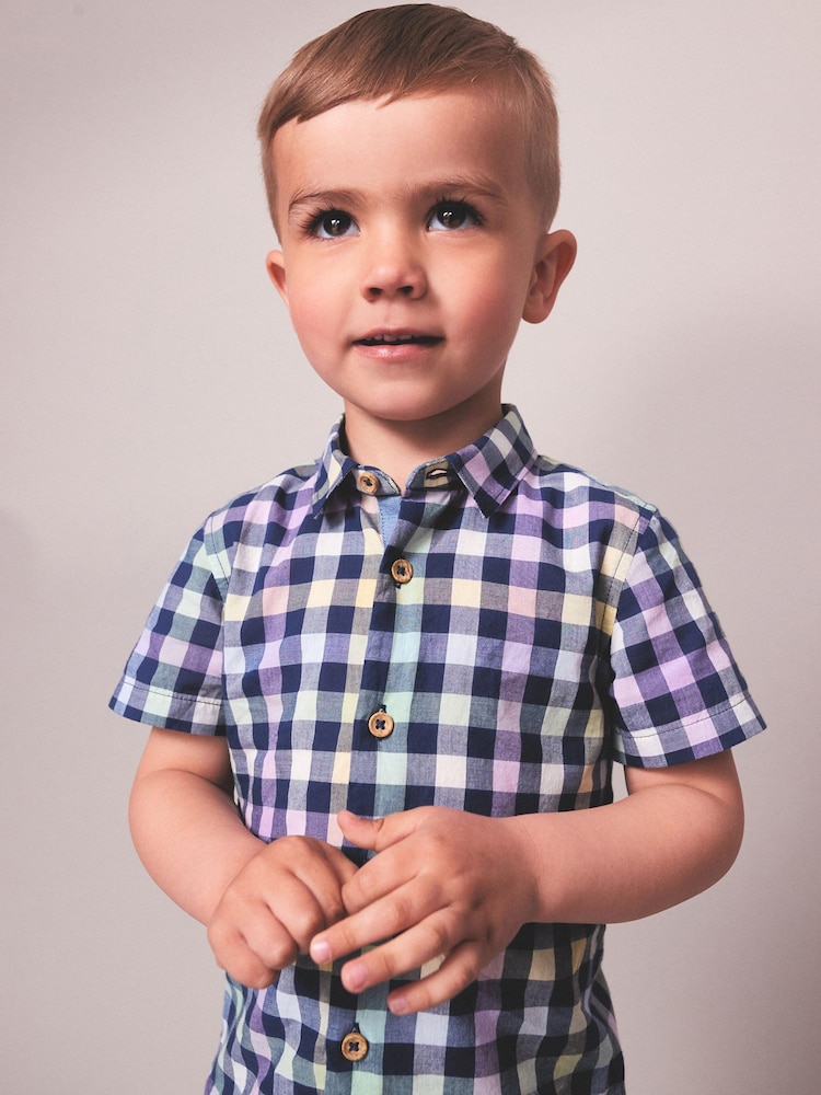 Navy Gingham Check Shirt (3mths-7yrs) - Image 1 of 4
