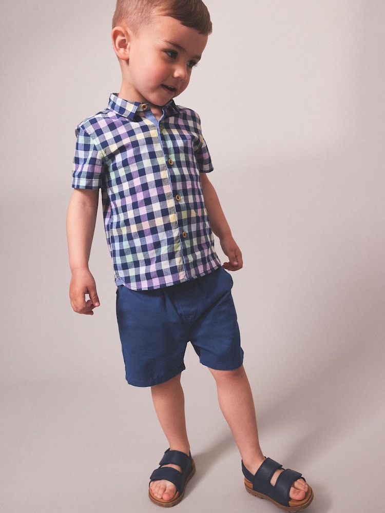 Navy Gingham Check Shirt (3mths-7yrs) - Image 2 of 4
