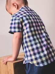 Navy Gingham Check Shirt (3mths-7yrs) - Image 3 of 4