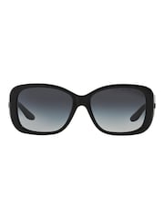 Ralph Lauren Black Oval Oversized Sunglasses - Image 2 of 9
