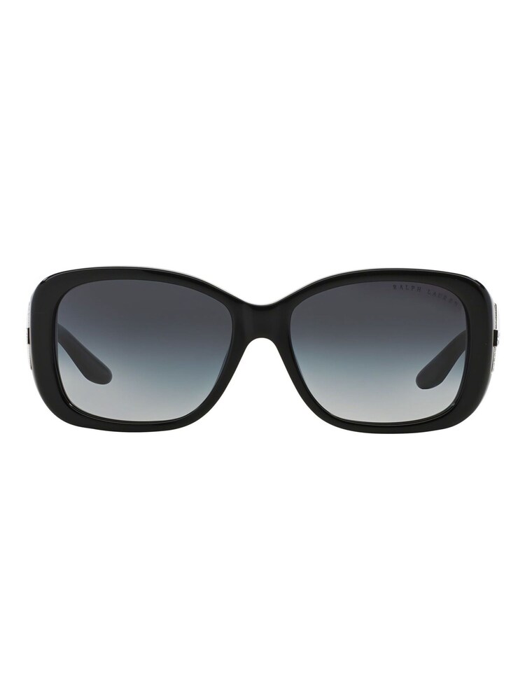 Ralph Lauren Black Oval Oversized Sunglasses - Image 2 of 9