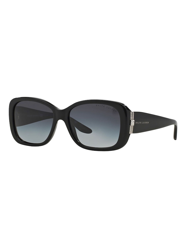 Ralph Lauren Black Oval Oversized Sunglasses - Image 3 of 9