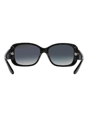 Ralph Lauren Black Oval Oversized Sunglasses - Image 4 of 9