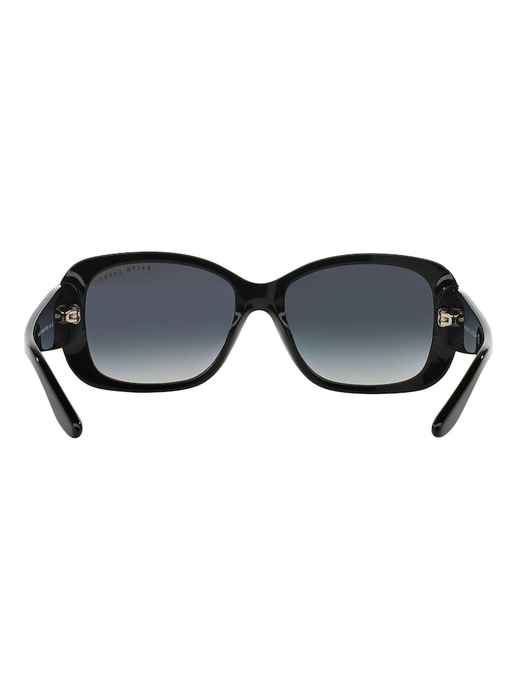 Ralph Lauren Black Oval Oversized Sunglasses - Image 4 of 9