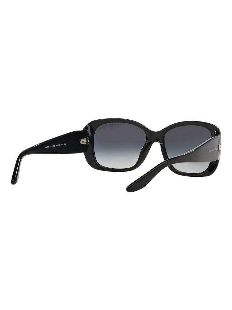 Ralph Lauren Black Oval Oversized Sunglasses - Image 5 of 9