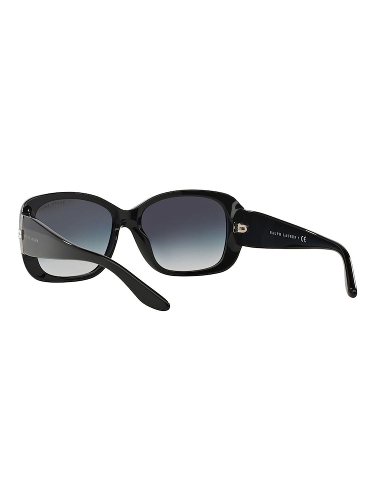 Ralph Lauren Black Oval Oversized Sunglasses - Image 6 of 9
