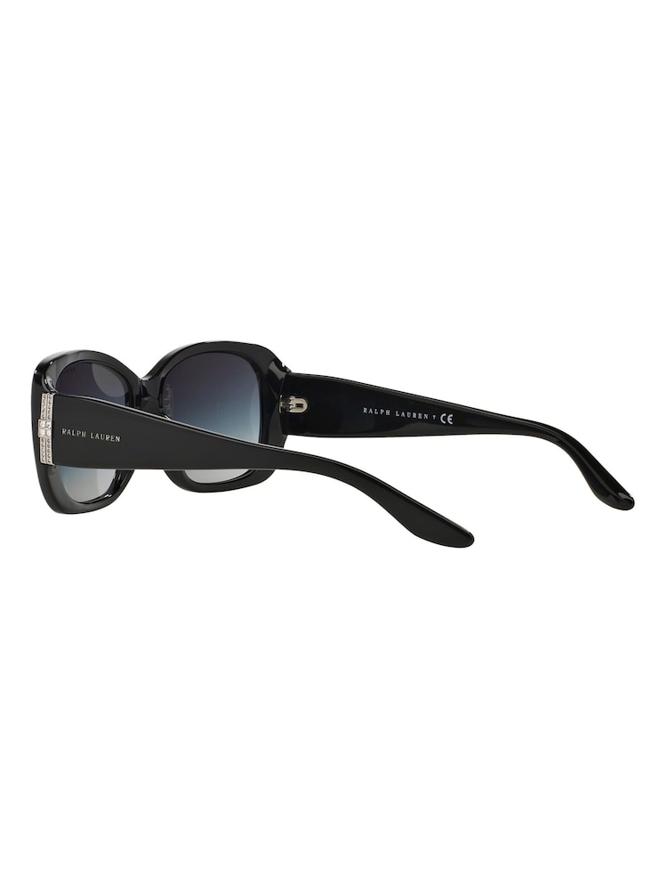 Ralph Lauren Black Oval Oversized Sunglasses - Image 7 of 9