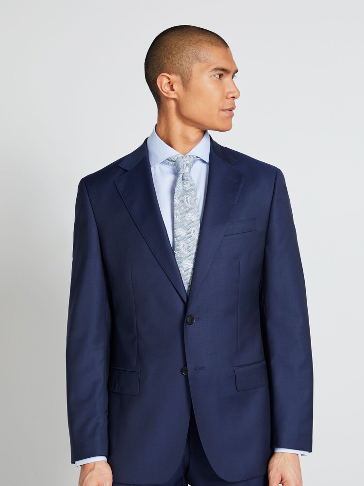 MOSS x Cerutti Blue Tailored Fit Twill Suit Jacket - Image 1 of 7