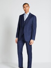 MOSS x Cerutti Blue Tailored Fit Twill Suit Jacket - Image 5 of 7