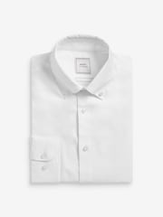 White Skinny Fit Easy Care Single Cuff Oxford Shirt - Image 7 of 9