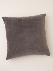 Truly Charcoal Grey Velvet Square Cushion - Image 2 of 5
