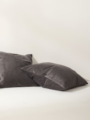 Truly Charcoal Grey Velvet Square Cushion - Image 3 of 5