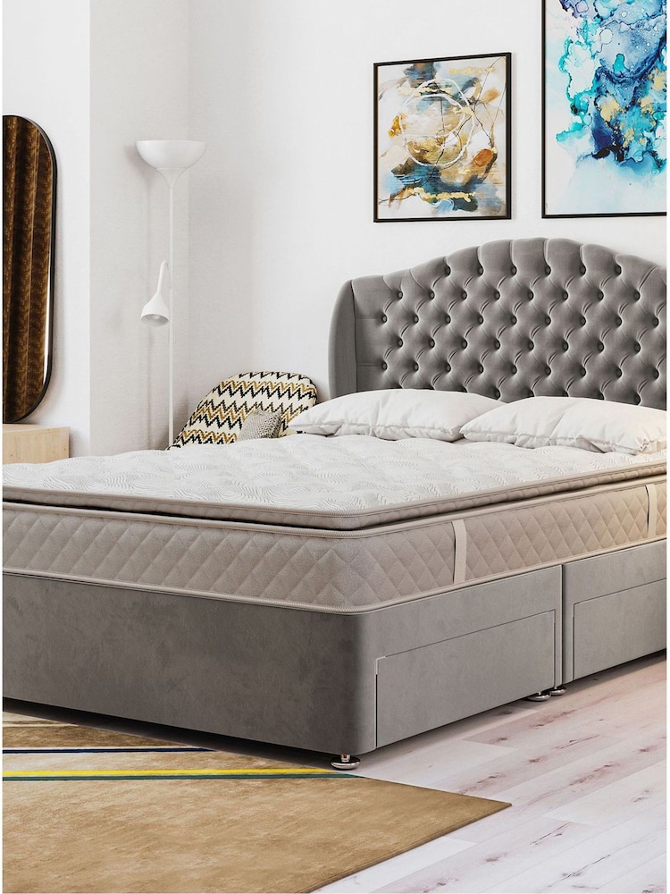 Sealy Silver Fox Advantage Alston PostureTech Mattress and Silver Fox 4 Drawer Storage Divan Base Set - Image 1 of 3