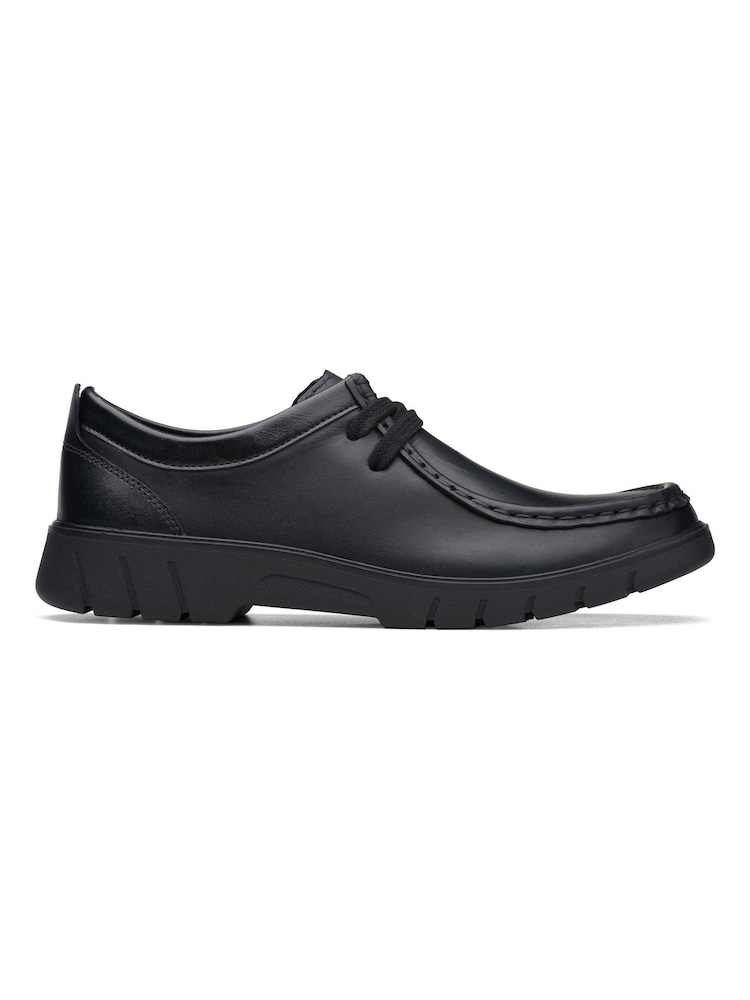 Clarks Black Multi Fit Leather Branch Low Shoes - Image 1 of 7