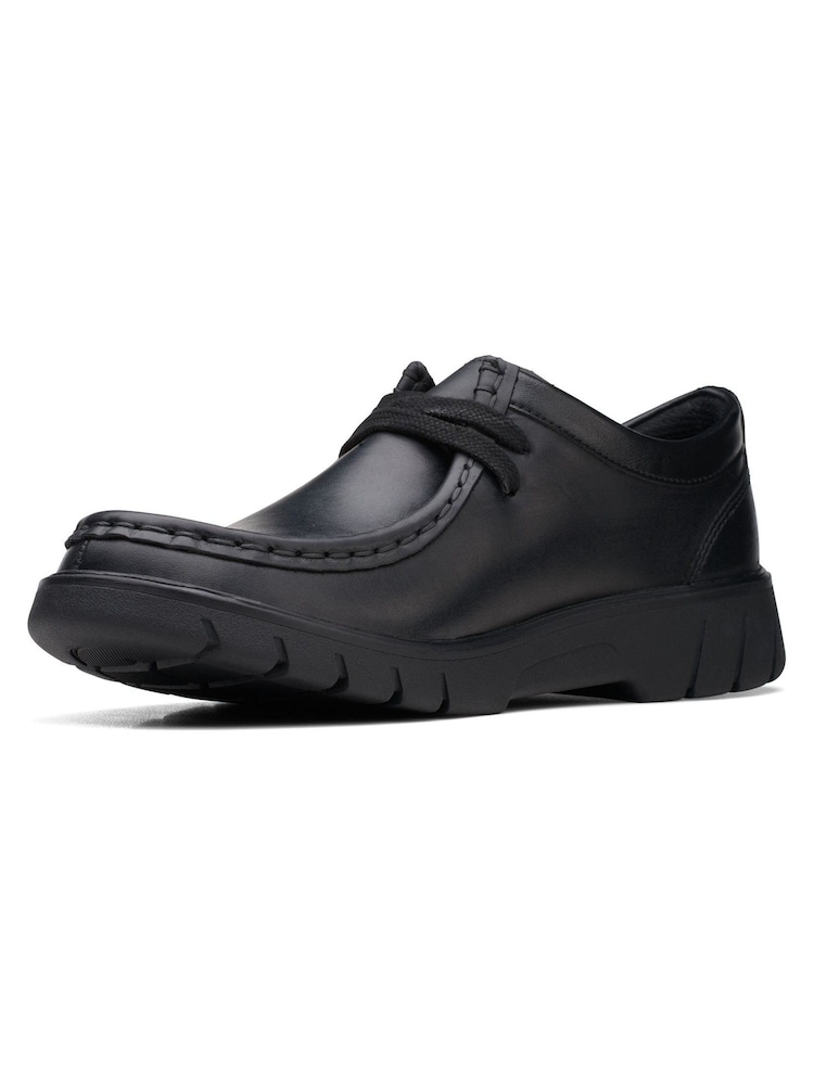 Clarks Black Multi Fit Leather Branch Low Shoes - Image 4 of 7