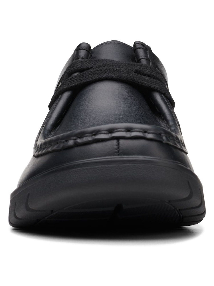 Clarks Black Multi Fit Leather Branch Low Shoes - Image 5 of 7