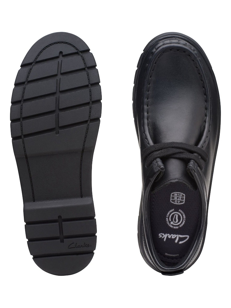 Clarks Black Multi Fit Leather Branch Low Shoes - Image 7 of 7
