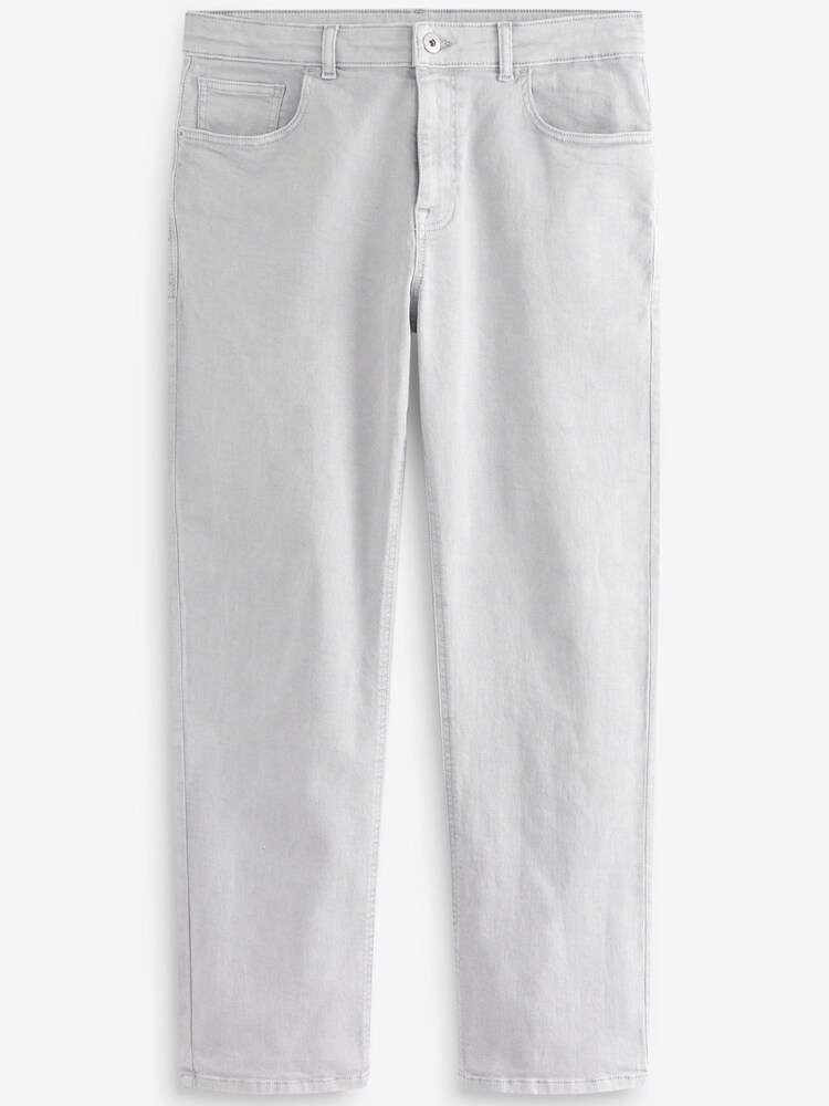 Pale Grey Straight Coloured Stretch Jeans - Image 7 of 10