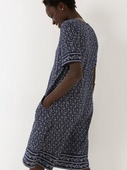 FatFace Blue Simone Jersey Wave Dot Dress - Image 2 of 4