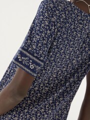 FatFace Blue Simone Jersey Wave Dot Dress - Image 3 of 4