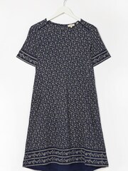 FatFace Blue Simone Jersey Wave Dot Dress - Image 4 of 4