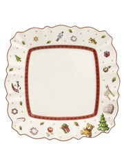 Villeroy and Boch Red Toy's Delight Christmas Square Breakfast Plate - Image 1 of 1