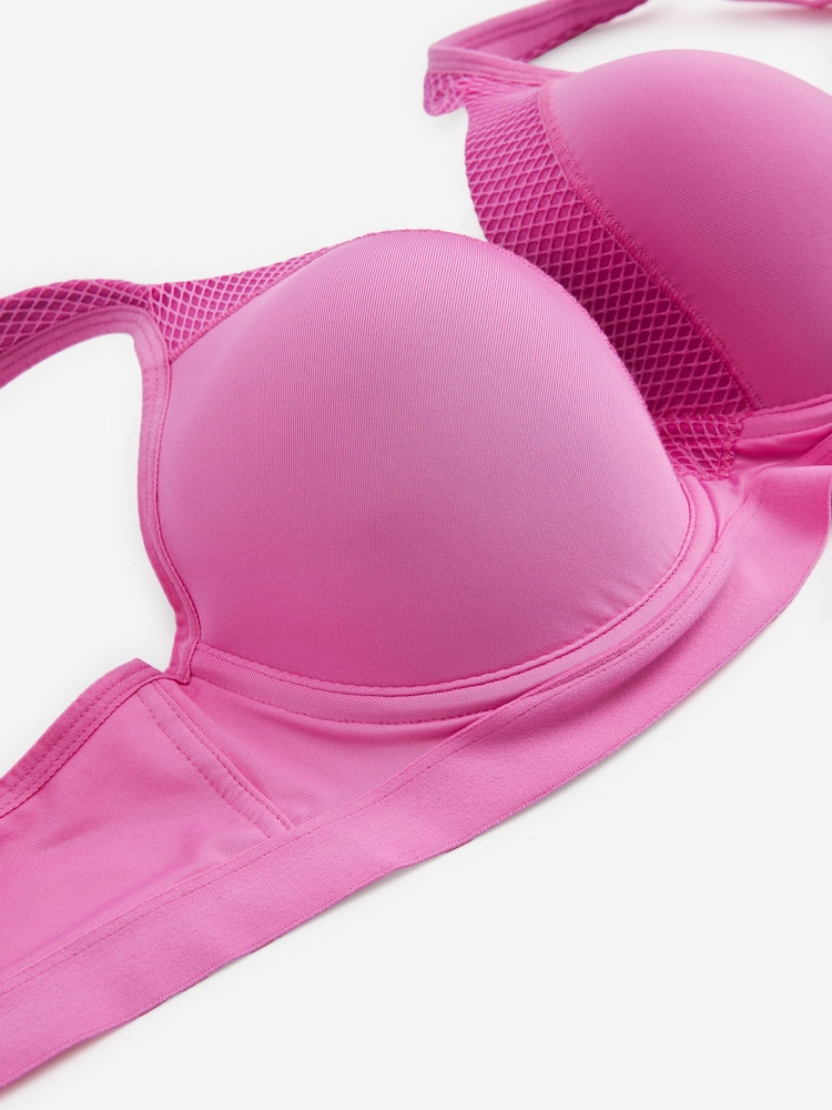 Bright Pink Active Sports High Impact Dry Tech Full Cup Wired Bra B-G - Image 10 of 10
