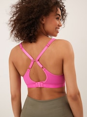 Bright Pink Active Sports High Impact Dry Tech Full Cup Wired Bra B-G - Image 4 of 10