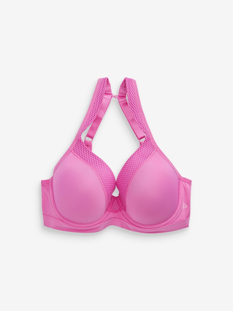 Bright Pink Active Sports High Impact Dry Tech Full Cup Wired Bra B-G - Image 9 of 10