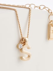 Gold Tone Initial Necklace - Image 4 of 5