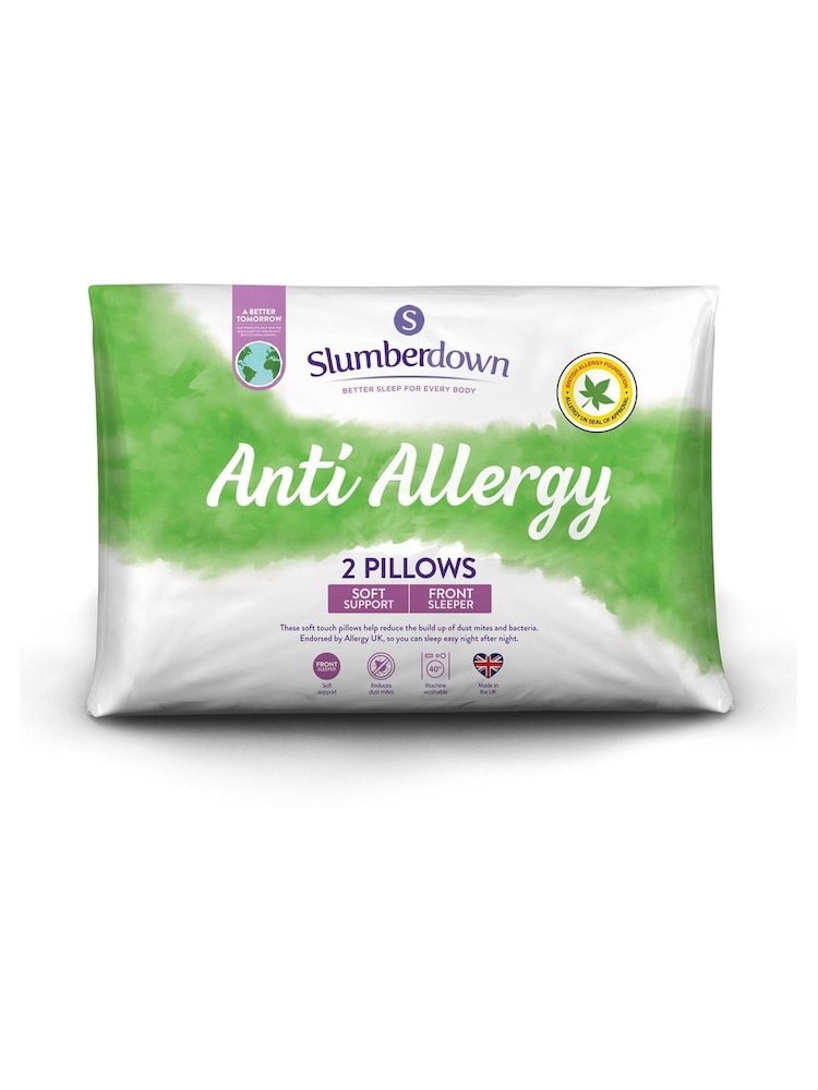 Slumberdown 2 Pack 2 Anti Allergy Pillows - Image 2 of 3