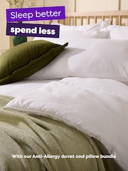 Slumberdown Set of 2 Anti Allergy Soft Front Sleeper White Pillows - Image 7 of 7