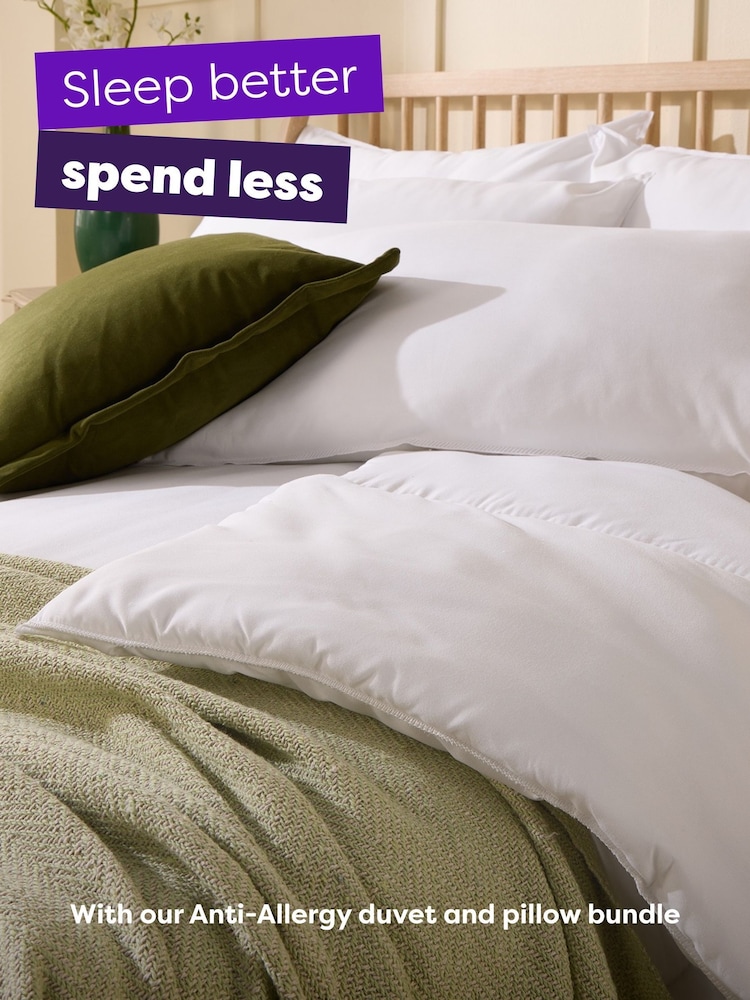 Slumberdown Set of 2 Anti Allergy Soft Front Sleeper White Pillows - Image 7 of 7