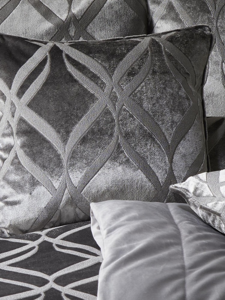 Soiree Grey Belfort Jacquard Cushion - Image 1 of 2