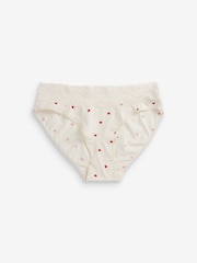 Heart Print High Leg Cotton & Lace Knickers 4 Pack - Image 4 of 6