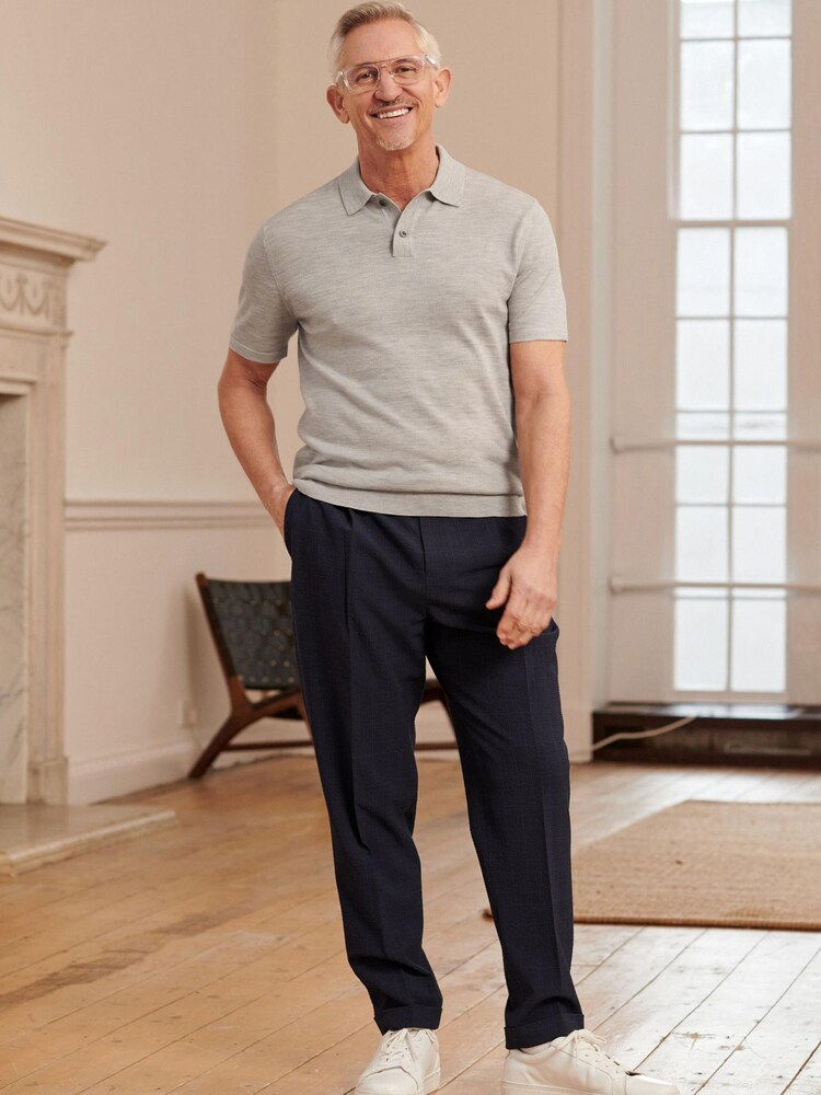 siva - Polo srajca iz merino volne standardnega kroja - Slika 2 iz 7