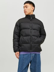 Черный - JACK & JONES стеганая куртка без воротника - Изображение 1 из 5